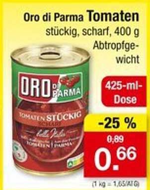 Oro di Parma Tomaten Stückig, scharf