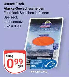 Ostsee Fisch Alaska-Seelachs scheiben