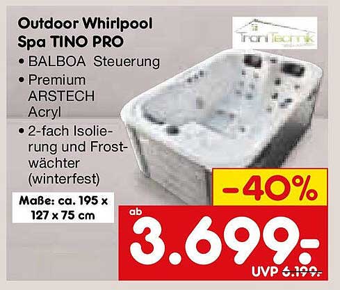 Outdoor Whirlpool Spa TINO PRO