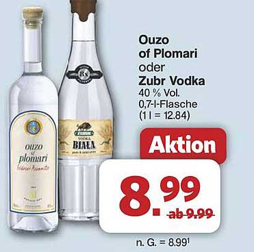 Ouzo of Plomari oder Zubr Vodka