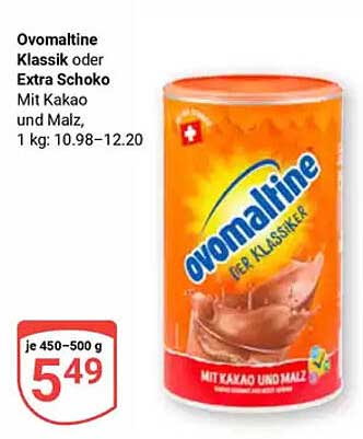 Ovomaltine Klassik oder Extra Schoko