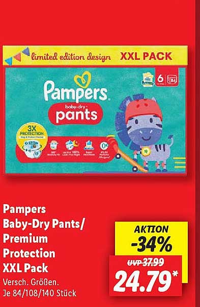 Pampers Baby-Dry Pants/ Premium Protection XXL Pack