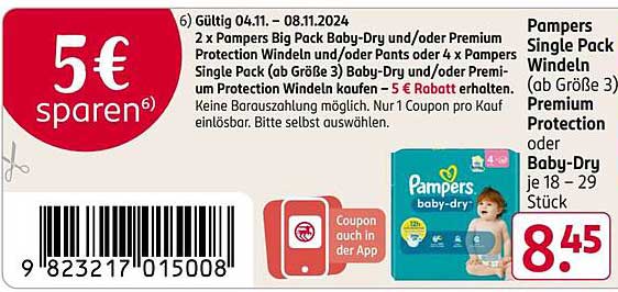 Pampers Single Pack Windeln oder Baby-Dry