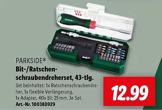 PARKSIDE® Bit-/Ratschenschraubendreher-set, 43-tlg.