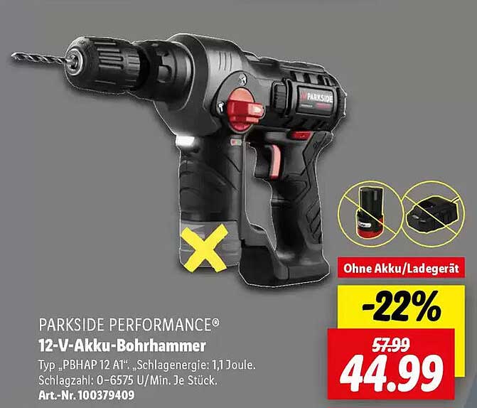 PARKSIDE PERFORMANCE® 12-V-Akku-Bohrhammer