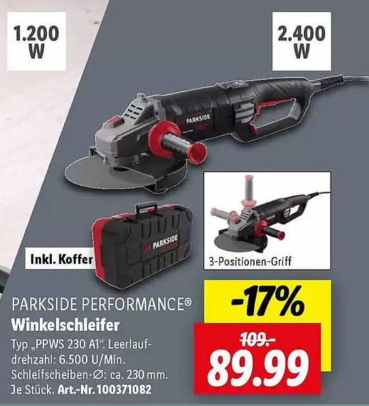 PARKSIDE PERFORMANCE® Winkelschleifer