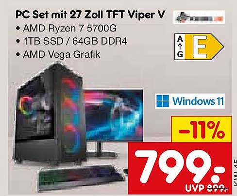 PC Set mit 27 Zoll TFT Viper V