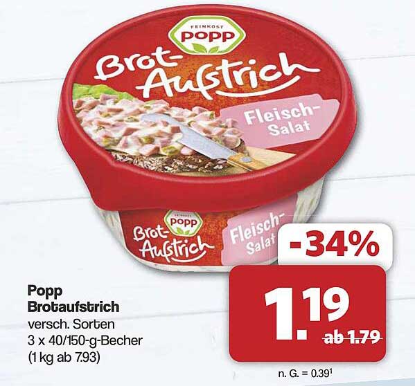 Popp Brotaufstrich Fleisch-Salat