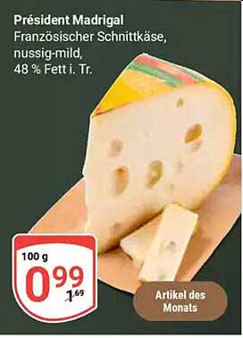 Président Madrigal Französischer Schnittkäse, nussig-mild