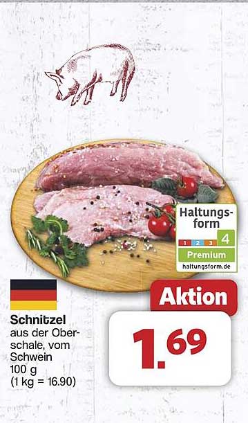 Schnitzel aus der Oberschale, vom Schwein