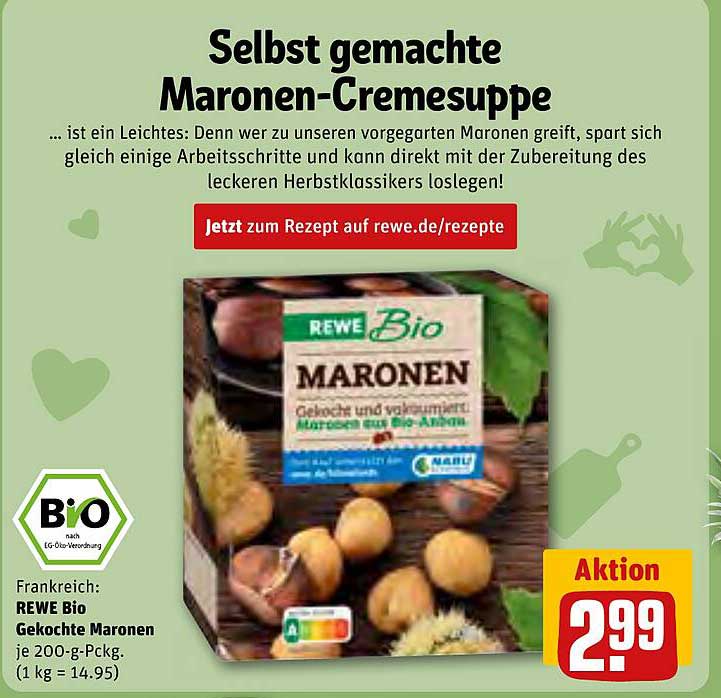 Selbst gemachte Maronen-Cremesuppe