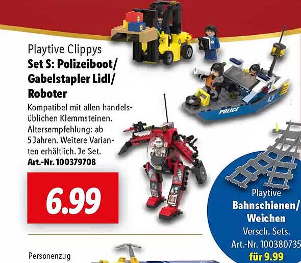 Set S: Polizeiboot/Gabelstapler Lidl/Roboter