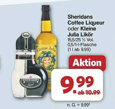 Sheridans Coffee Liqueur oder Kleine Julia Likör