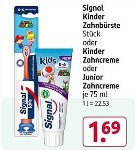 Signal Kinder Zahnbürste oder Kinder Zahnceme oder Junior Zahnceme