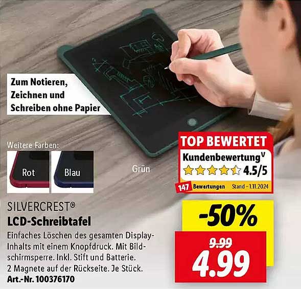 SILVERCREST® LCD-Schreibtafel