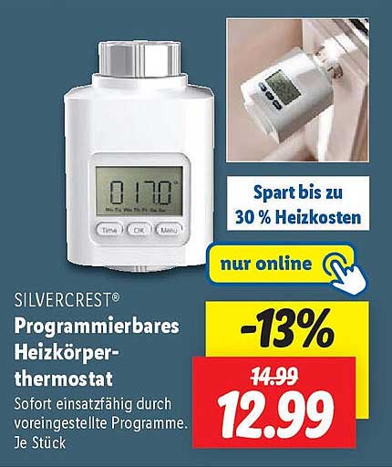 SLIVERCREST® Programmierbares Heizkörperthermostat