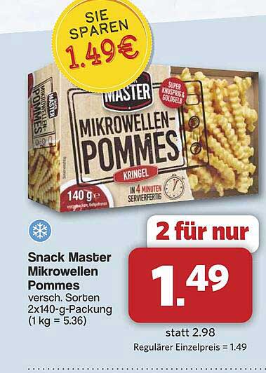 Snack Master Mikrowellen Pommes