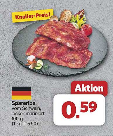 Spareribs vom Schwein, lecker mariniert