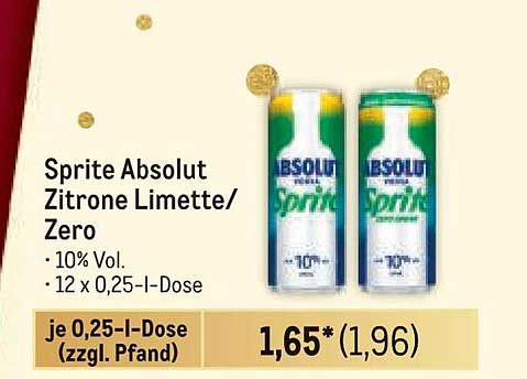 Sprite Absolut Zitrone Limette/Zero