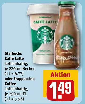 Starbucks Caffè Latte oder Frappuccino Coffee