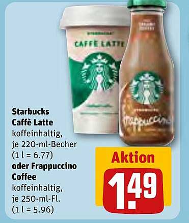 Starbucks Caffè Latte oder Frappuccino Coffee