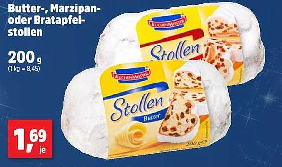 Stollen Butter- Marzipan- oder Bratapfelstollen