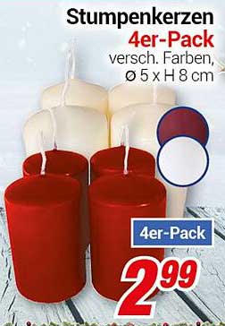 Stumpenkerzen 4er-Pack