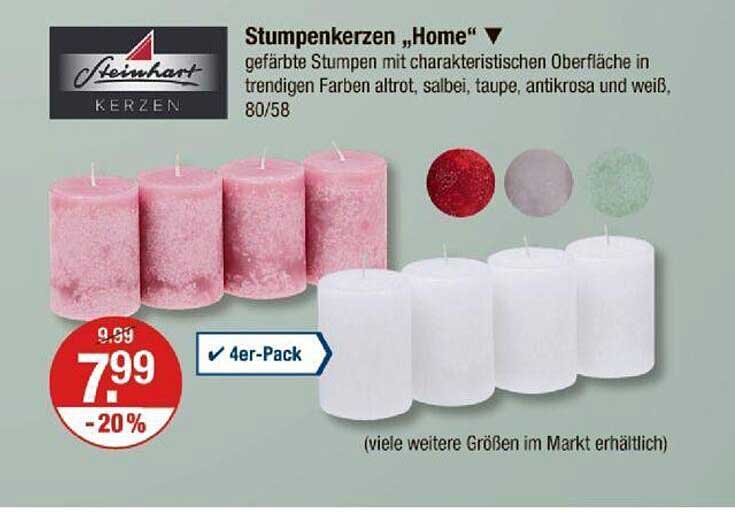 Stumpenkerzen „Home“