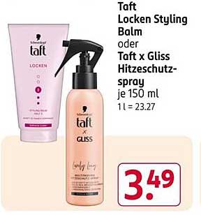 Taft Locken Styling Balm oder Taft x Gliss Hitzeschutzspray