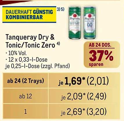 Tanqueray Dry & Tonic/Tonic Zero