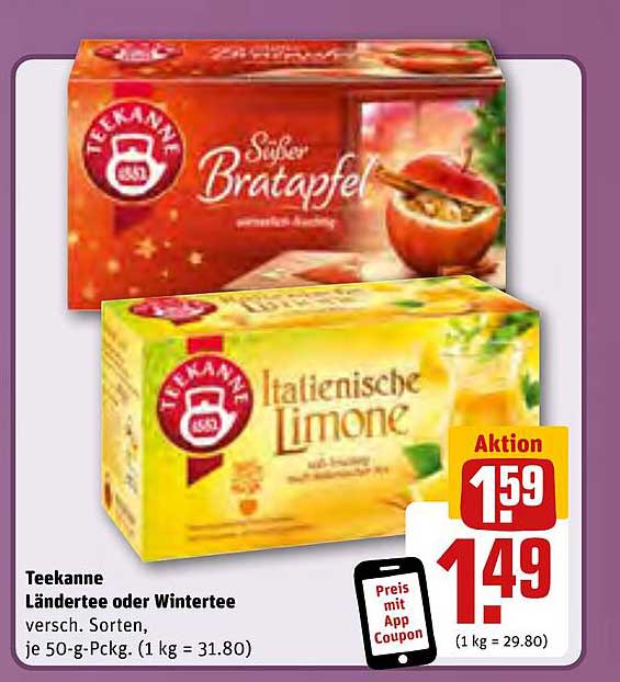 Teekanne Süßer Bratapfel oder Italienische Limone