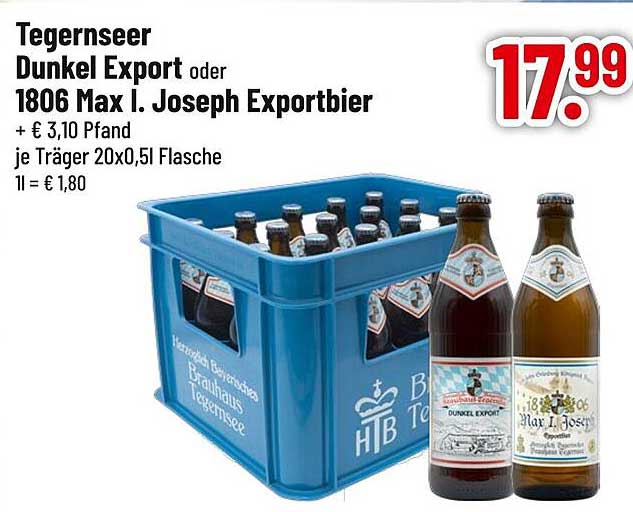 Tegernseer Dunkel Export oder 1806 Max I. Joseph Exportbier