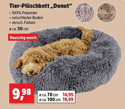 Tier-Plüschbett „Donut“