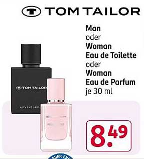 Tom Tailor Man oder Woman Eau de Toilette oder Woman Eau de Parfum