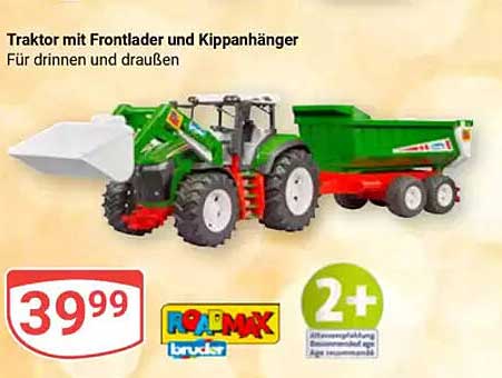 Traktor mit Frontlader und Kipperanhänger