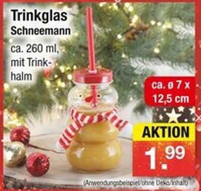 Trinkglas Schneemann