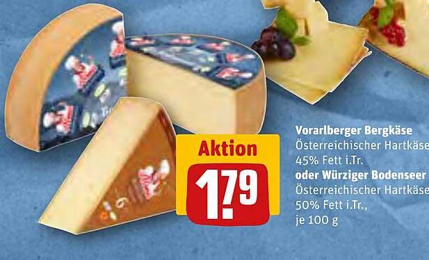 Vorarlberger Bergkäse oder Würziger Bodenseer