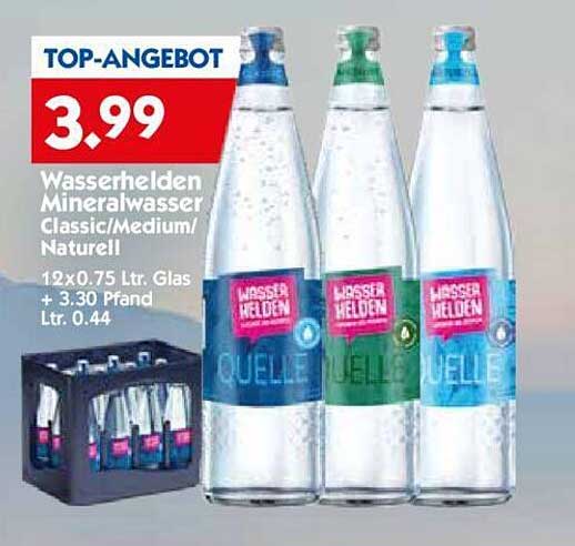 Wasserhelden Mineralwasser Classic/Medium/Naturell