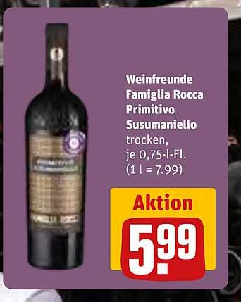 Weinfreunde Famiglia Rocca Primitivo Susumaniello