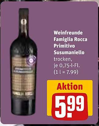 Weinfreunde Famiglia Rocca Primitivo Susumaniello