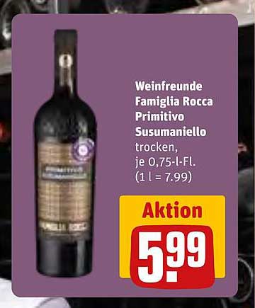 Weinfreunde Famiglia Rocca Primitivo Susumaniello trocken