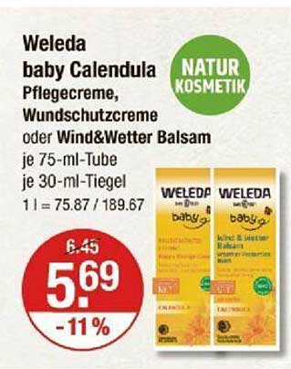 Weleda baby Calendula Pflegecreme, Wundschutzcreme oder Wind&Wetter Balsam