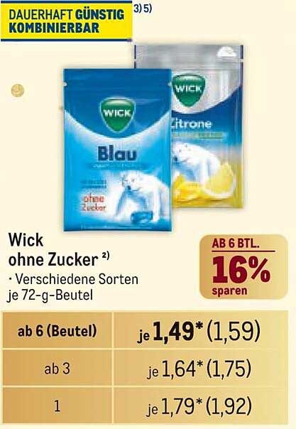 Wick ohne Zucker