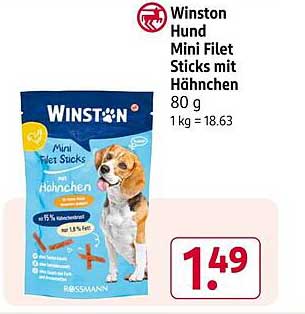 Winston Hund Mini Filet Sticks mit Hähnchen