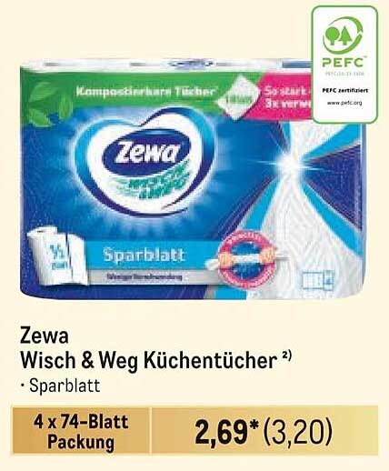 Zewa Wisch & Weg Küchentücher ²) · Sparblatt