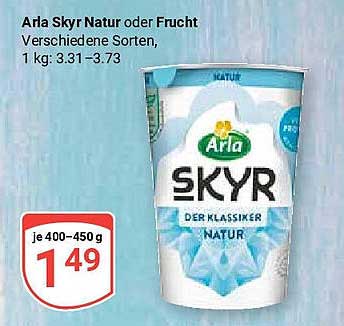 Arla Skyr Natur oder Frucht