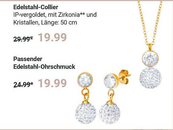 Edelstahl-Collier  
Passender Edelstahl-Ohrschmuck