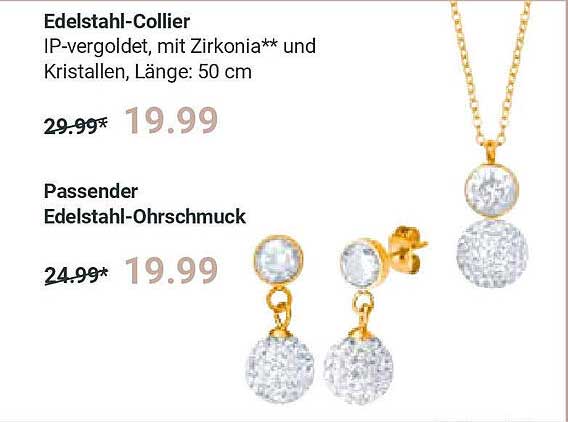 Edelstahl-Collier  
Passender Edelstahl-Ohrschmuck