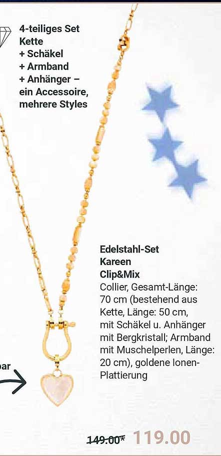 Edelstahl-Set Kareen Clip&Mix