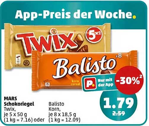 MARS Schokoriegel Twix, Balisto Korn